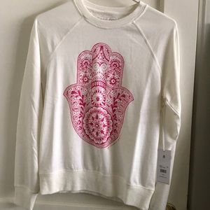 NWT Spiritual Gangster Pink Henna Hamsa Sweater